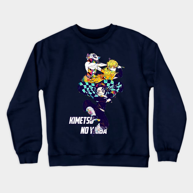 Tanjiro Zenitsu Inosuke Crewneck Sweatshirt by Retrostyle